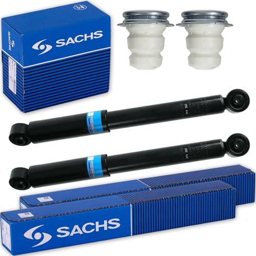 2x Sachs Gasdruck Stoßdämpfer Hinterachse + Protection Kit | 313 320 + 900 310 Kompatibel mit Caddy III Großraumlimousine (2KB, 2KJ, 2CB, 2CJ),Caddy III Kasten/großraumlimousine (2KA,