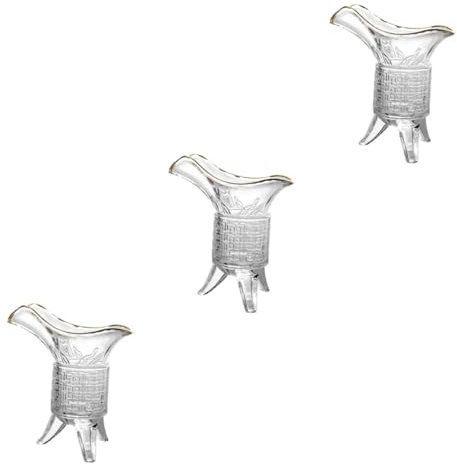 Amosfun 3 Piezas Copa Del Chino Mini Vasos De Lata Cuadrada De Esmalte Vaso De Martini Decoración De La Mesa De Comedor Glasses Taza De Soju Jerez Vidrio Transparent