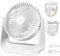 HONEYYEAR Desk Fan with Temperature control mode, 5000mAh USB Table Fan, 5 Speeds with Strong Airflow, Rechargeable Battery Operated Fan with Light & Hook for Bedroom Office Home Travel Camping
