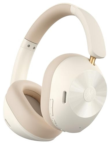 OneOdio A5 Casque Bluetooth sans Fil Réduction Active du Bruit Jusqu’à 98%, 75 Heures d’Autonomie, Casque Over Ear,Casque Audio LDAC Hi-Res, Casque sans Fil Ajustement Confortable, Bluetooth 5.4 Blanc