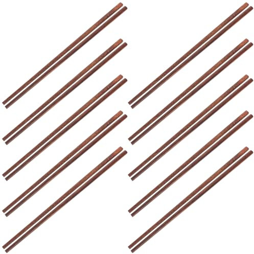 JECOMPRIS 10pares Palillos Chinos De Cocina Duraderos De Madera Largos Reutilizables Diseño