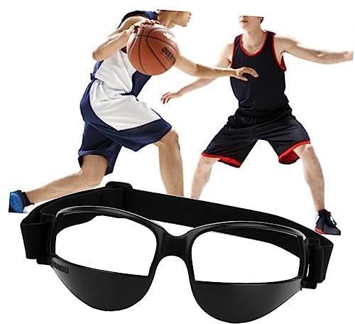 TOGEVAL Basketball Trainingsbrille Anti-low Head Aus Weichem Kunststoff Verbesserte Ballkontrolle Verstellbar Spezielle Trainingshilfe Für Dribbelndes Handling Schwarz Sportliche Passform