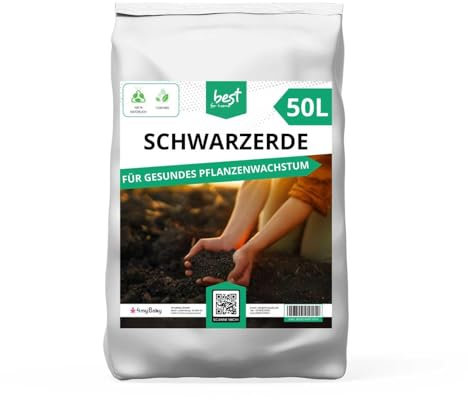 Best For Home Terreau noir de qualité supérieure - Terreau bio sans tourbe pour plantes d'intérieur et de balcon, légumes, herbes et parterres de fleurs - Terreau durable de 5 l - Terreau d'intérieur