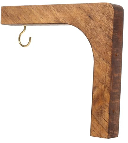 FONDOTIN Gancio Per Piante Legno Per Interni Supporto Sospeso Per Fioriere Design Minimalista Per e Balconi Per Decorazioni Da Esterno e Da Legno Di Pino Color Noce