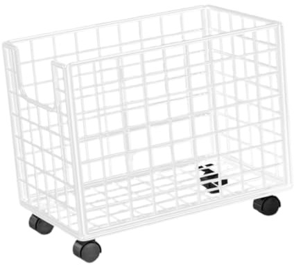Baoblaze Cesta de Lavandería, Cesta de Lavandería con Ruedas, Organizador de Carro de Ropa Sucia de Moda de Alambre de Hierro para Hogar y Dormitorio de Entrada, Baño, Lavandería Familiar, Blanco