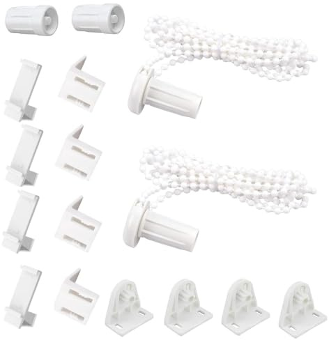 Wxinsheng 2 Set Rollo Halterung Fenster,17mm Rollo Halterung Ohne Bohren,Zubehör für Verdunkelungsrollos,Rollo Halterung Fenster Ersatzteile Für Verdunkelungsrollo Doppelrollo Fenster Seitenzugrollo