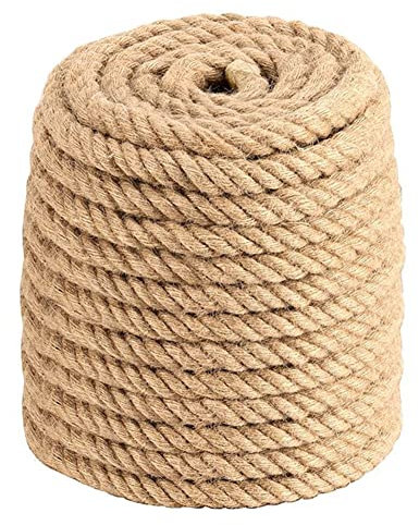 Natürliches Juteseil, dickes Seil, 30 mm, natürliches Juteseil, 20 m, gedrehtes Hanfseil, extra dick, gedrehtes Manila-Hanfseil (Größe: 30 mm, 10 m) (Größe: 30 mm, 20 m) (Farbe: 30 mm, 10 m)