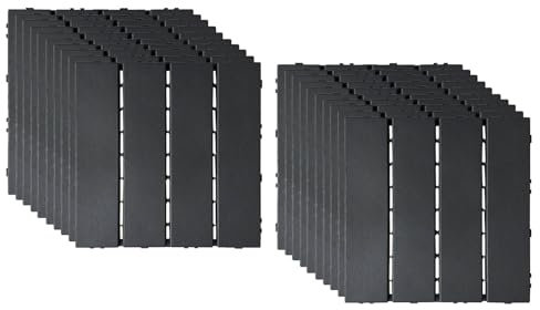 Baldosas de Exterior, Suelo Terraza Encajable Fácil de Instalar y Desmontar Antideslizantes Idóneos Suelo Click Baldosa Jardin para Terrazas Balcones y Patios H 20pcs