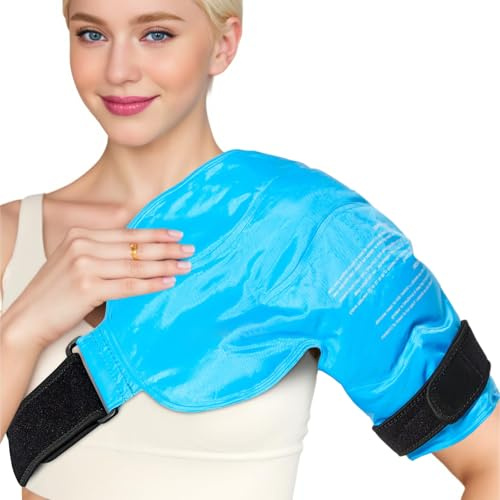 Sac à glace pour épaule, brassard rafraîchissant pour épaule, brassard de refroidissement pour épaules, réglable, pour épaules gelées, douleurs articulaires, épaules raides