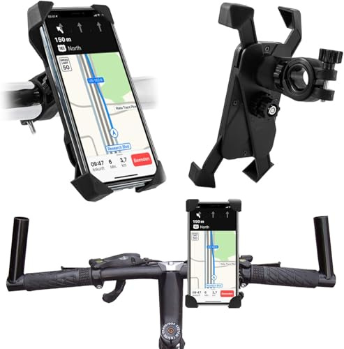Fahrrad Halterung passend für Xiaomi 17 17T 15 15T 15C 14T 14c 14 13 13T 13c 12 12T 11 11s 11T A4 A5 Poco C75 Redmi Note Pro+ Ultra Lite 4 Ecken Handyhalterung Bike Holder Lenker Halter 360° drehbar