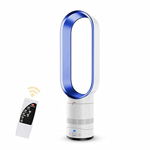 Ventilador de Torre sin aspas de 25.5 Pulgadas de Alto con Control Remoto, Ahorro de energía, Soporte de Escritorio para habitación y Oficina, con inclinación de 90°, 16 Pulgadas d