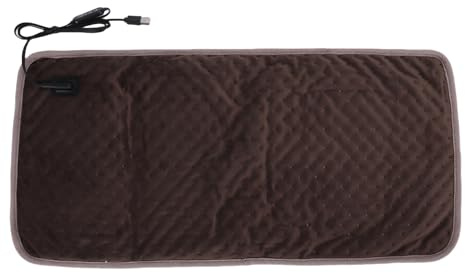 Asixxsix Heizkissen für Haustiere, 30 x 60 cm, USB Anschluss, 3 Temperaturstufen, elektrische, tragbare Heizmatte für Haustierbetten, Heizkissen für Hunde und Katzen, geeignet (Dunkle Kaffeefarbe)