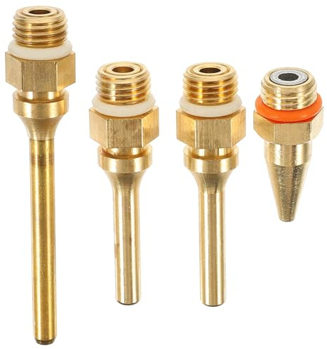 LALAFINA 4 pezzi Kit Ugelli per Pistola Colla Calda in Rame Punta Fine Antigoccia con Sfera in Acciaio Accessori Allungati e Resistente per Fai da Te e Riparazioni Conica Colore Casuale