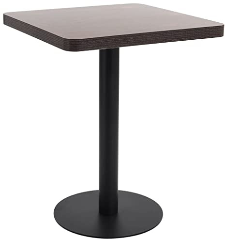 Mokuyary Bistrobord mörkbrun 60 x 60 cm MDF barbord balkongbord för kök, vardagsrum och matrum