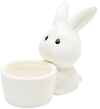 predolo Porte-œufs Lapin, bougeoir Lapin, décoration de Pâques, décor Lapin, coquetier en céramique, Support de Bougie pour Table à Manger, Printemps
