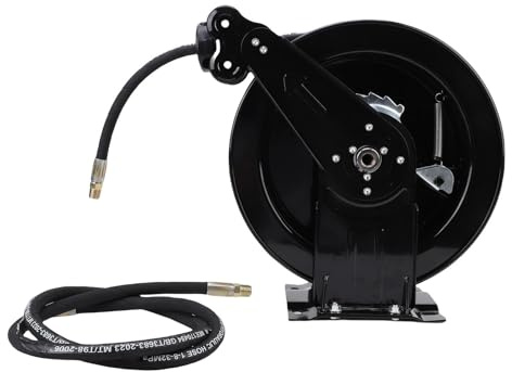 CHICIRIS Avvolgitubo Retrattile per Idropulitrice per Carichi Pesanti 3/8 Pollici X 32,81 Piedi per Idrolavaggio con Cavo Principale da 4,9 Piedi 4000 PSI, Ideale per Uso Interno Ed Esterno