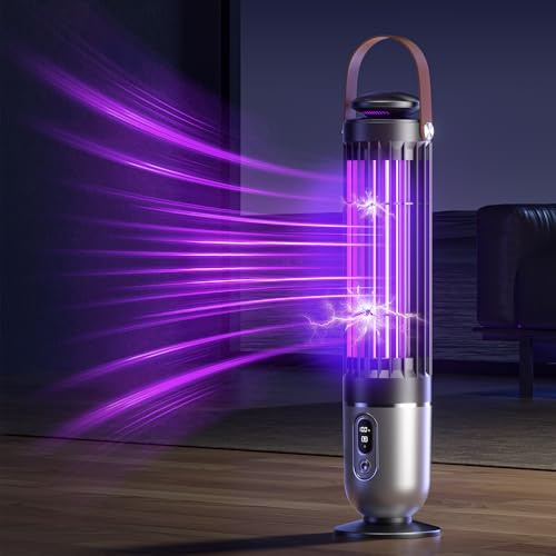 FanFuGuo® Insektenvernichter Elektrisch Wiederaufladbar,Fliegenfalle Mückenfalle Elektrisch,UV-Licht & Nachtlicht 2-in-1 mit Dämmerungssensor,Insektenfänger fliegenfänger Mückenlampe (Black)