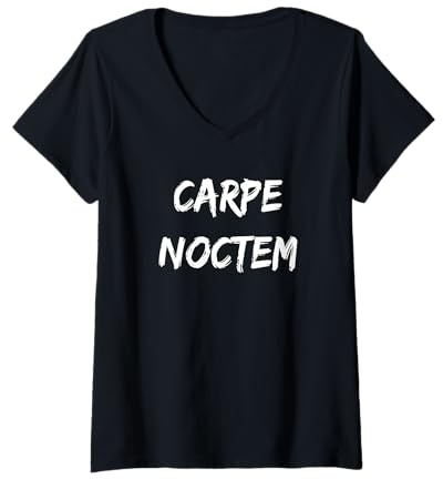 Mujer Carpe Noctem Latin: Aprovecha la Noche Motivacional Camiseta Cuello V