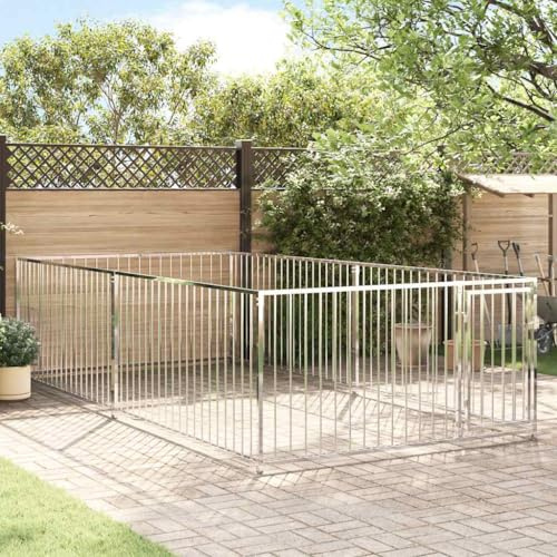 Outdoor-Hundezwinger 200x100 cm, abschließbarer Hundezwinger 200x400x100, großer Hundezwinger für draußen, Stahl-Hundezwinger 200x400x100
