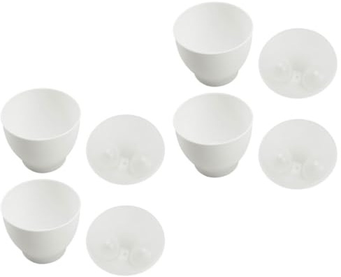 GALPADA 4 Pezzi Cuociuova per Preparare Colazioni Rapide Accessorio da Cucina e Uova alla Coque in Pp Bianco in Modo Semplice e Sicuro per Microonde