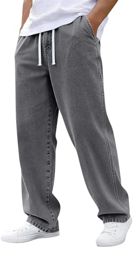 Vaqueros Hombre Largo Verano Regular Fit Moda Pantalon Verano Hombre Elegante Casual Fashion Deporte Running