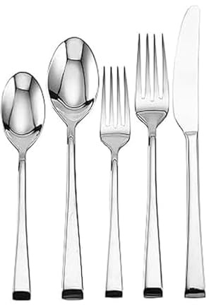 Mikasa Rockford 20-Piece Flatware Set, Service for 4, 18/0 Stainless Steel Silverware with Brushed Finish, Dishwasher Safe Cutlery Set with Modern Minimalist Design