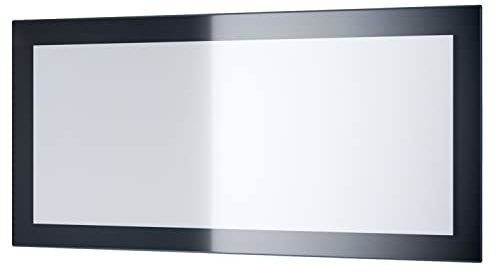 Vladon Spiegel Lima, Made in Germany, Wandspiegel mit Rahmen im modernen Stil, Schwarz Hochglanz (89 x 45 cm)