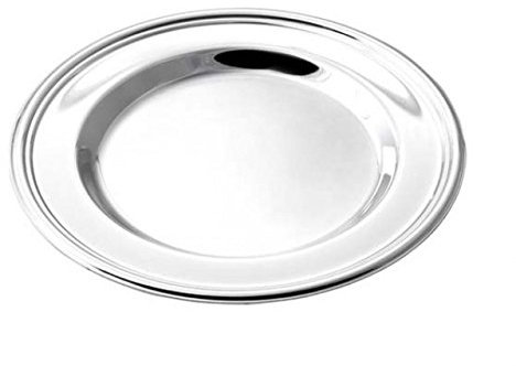 Ten Sottopiatto Rotondo in metallo Placcato Argento stile Inglese cod.EL096 cm 1,5h diam.31 by Varotto & Co.