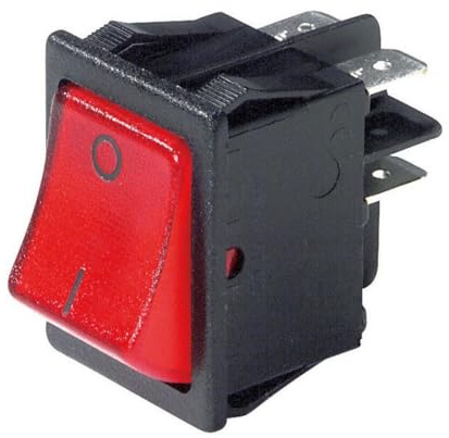 3S SuperSamaStore Interruttore Bipolare Luminoso 22x30mm 20A 250V, 4 Contatti, Interruttore Elettrico A Pulsante Luminoso Per Impianti E Quadri Comando