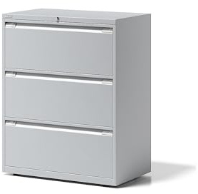 BISLEY Hängeregistraturschrank Essentials, 3 Hängeregistratur H 304 mm, Metall, 645 Lichtgrau, 47 x 80 x 100 cm