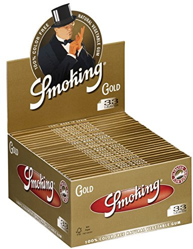 1 caja de papel Smoking Gold King Size 50 x 33 papeles largos originales