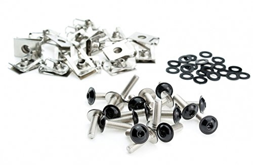 M6 Schrauben Set Edelstahl Federmuttern 6mm schwarz rostfrei A2