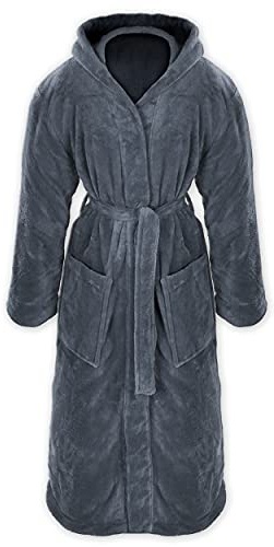 Gräfenstayn® Damen & Herren Kuschelfleece Bademantel mit Kapuze Größe S-XXXL mit Öko-Tex Standard 100 Flanell Fleece