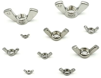 200 Stück M6 Flügelmuttern Edelstahl ähnlich DIN 315 - amerikanische Form - VA A2 V2A