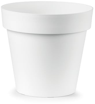 Veca Garden Vaso Rotondo Cleo, Fioriera in Plastica Alta Resistenza per Interno ed Esterno, Design Moderno Svasato, Resistente a UV e Gelo, Made in Italy, Leggero, Varie Misure Disponibili
