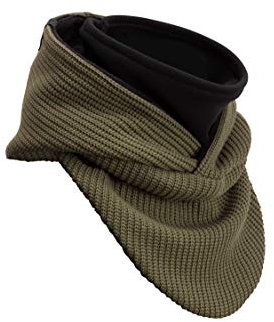 Manufaktur13 Hooded Loop - Kapuzen Schal, Loop aus hochwertigem Alpenfleece, Kapuzenschal/Hooded Scarf in versch. Varianten (M13) (Knit: Olive)