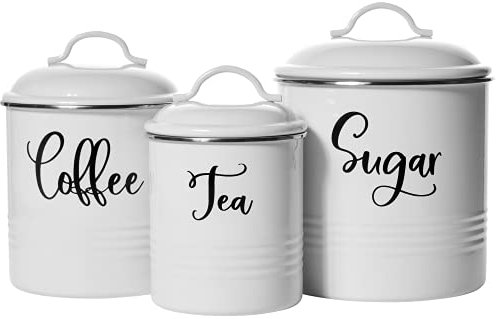 Food Storage Containers Set with Lids, Farmhouse Home Kitchen Décor Rustic Vintage Canisters