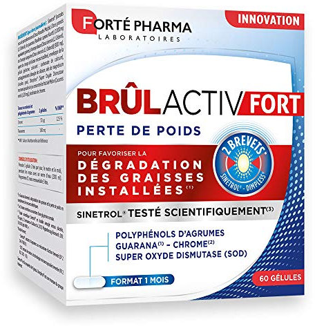 Forté Pharma - Brûl'Activ Fort | Complément Alimentaire Brûle Graisse à base de Guarana - Dégradation des Graisses installées - Perte de Poids | 60 Gélules | 1 mois