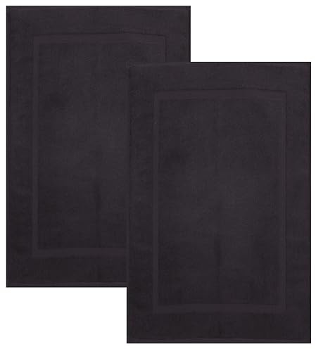 Betz Badvorleger Premium 50x70 cm 2er Set – Badematten aus 100% Baumwolle, ca. 650 g/m², Oeko-TEX® Standard 100, saugstark & weich Farbe Graphit