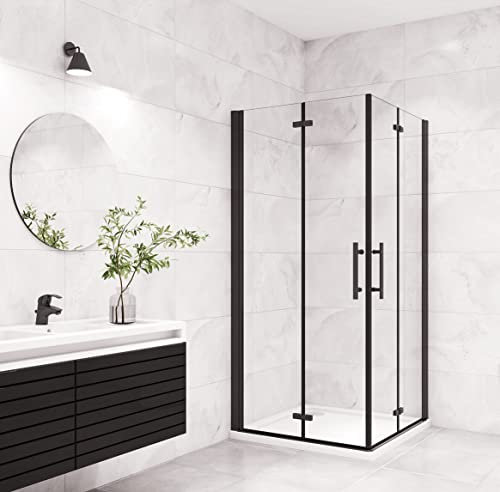 Aica Sanitär Duschkabine Eckeinstieg 110x70cm Dusche Duschwand Duschabtrennung Falttür H195cm