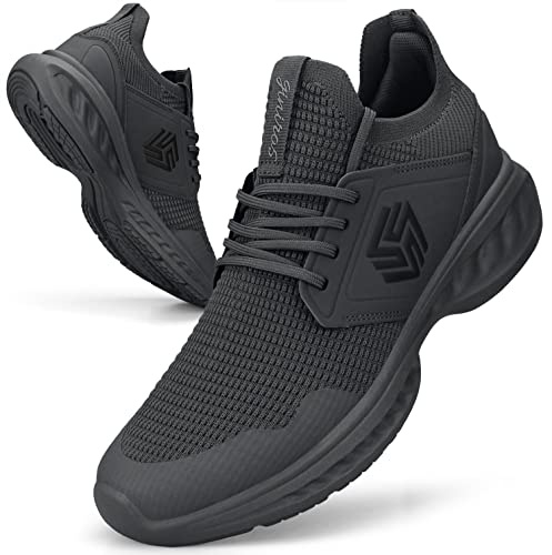 Giniros Mens Trainers Mesh Lightweight Sport Casual Gym Dark Grey 11