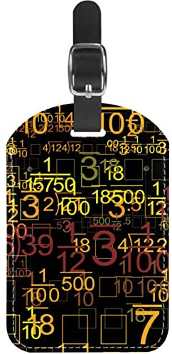 Gepäckanhänger,2er-Pack Etiketten,Kofferanhänger,Mathe digital,Gepäckanhänger Sichtschutz Reisetasche