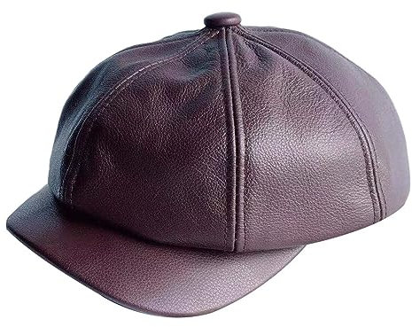 ZMNKH Herren Schirmmütze Kappe Gatsby Hut Leder Schiebermütze Flatcap Damen