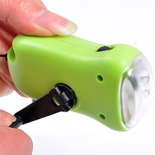 Ozgkee Mini LED à Manivelle Dynamo Lampe de Poche à énergie Solaire Portable Lampe de Poche à économie D'énergie Camping (Bleu)