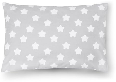 PinkZebra Kopfkissenbezug Kinder Mädchen & Jungs, Kissenbezug 30 x 50 cm aus 100% Baumwolle, Kissenhülle, Öko-tex Standard 100 mit Reißverschluss, Sterne