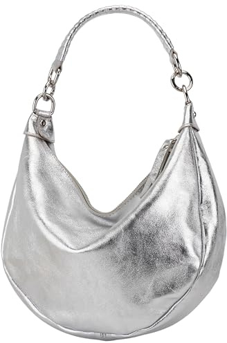 SH Leder Echtleder Damen Halbmondförmige Tasche stylisch bananentasche Umhängetasche Leder 30x22cm Mina G668
