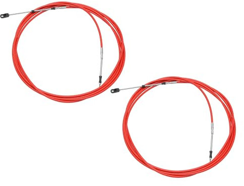 QUARKZMAN 2 Stück 600cm 20FT 33C/3300 Marine Gas- und Schaltzug Rot