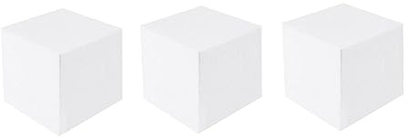 Cube de Mousse Blanc en Écume, Lot de 3 Set de Set de Loisirs Créatifs | Peut être Peint, Coupé, Enduit et Collé, pour Bricolage DIY et Centre de Table de Mariage