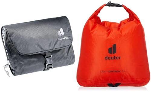 deuter Wash Bag I Kulturbeutel, Schwarz & Light Drypack 5 Packsack