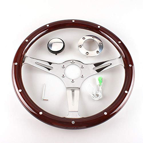 Volante Sportivo,Volante Auto Sportivo Volante Del Volante Del Volante Modificato For Auto 380mm Racing Competitivo Universale Universale Classico Volante For Auto